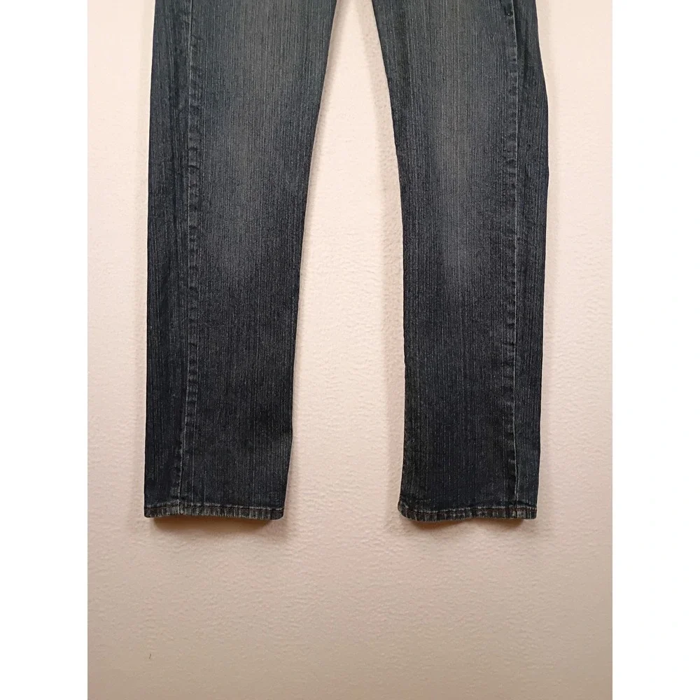 Y2K Bogari Women Size 4 Blue Dark Wash Whiskered Straight Leg Jeans